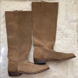 Frye tan suede boots